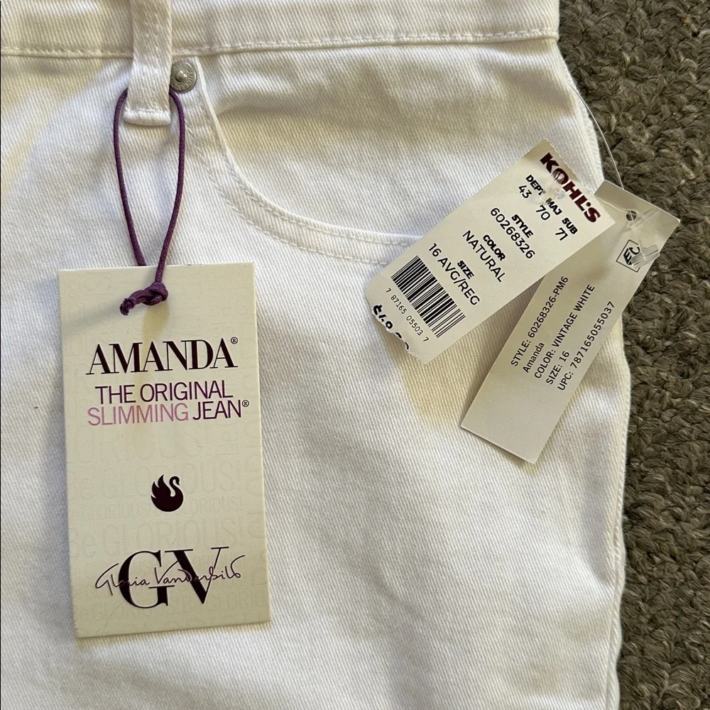 NWT Gloria Vanderbilt Amanda White Denim Jeans - Picture 6 of 9